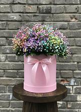 Цветочная композиция из Гипсофила и Розы в шляпной коробке #REPLACE_PRED# Усть-Абакане