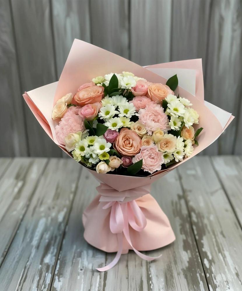 Букет цветов из: Гвоздики, Розы и Хризантемы в Усть-Абакане