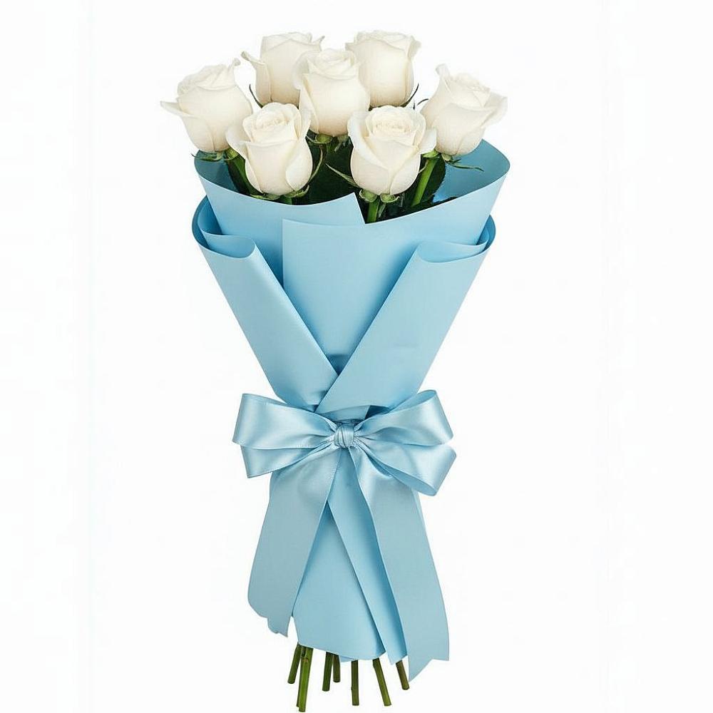 Букет 7 белых роз Проуд в Усть-Абакане
