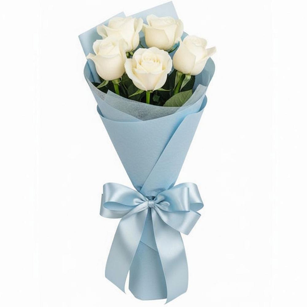 Букет 5 Белых роз Проуд в Усть-Абакане