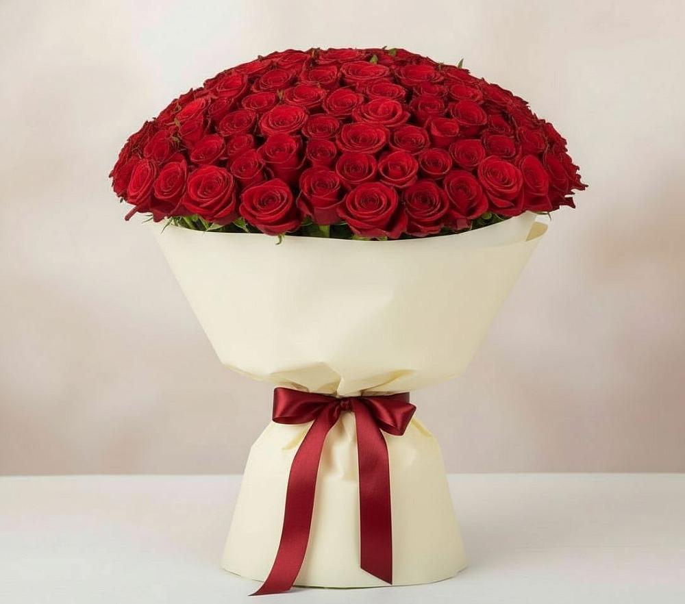 Букет 101 Красная роза Милано в Усть-Абакане