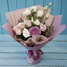 Букет цветов из:  Розы и Лизиантусы в Усть-Абакане