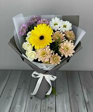 Букет цветов из:  Розы, Герберы и Хризантемы #REPLACE_PRED# Усть-Абакане