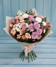 Букет цветов из:  Хризантемы, Розы и Альстромерии #REPLACE_PRED# Усть-Абакане