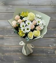 Букет цветов из:  Альстромерии, Розы и Хризантемы в Усть-Абакане