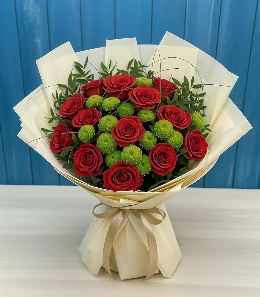 Букет цветов из: Розы и Хризантемы в Усть-Абакане