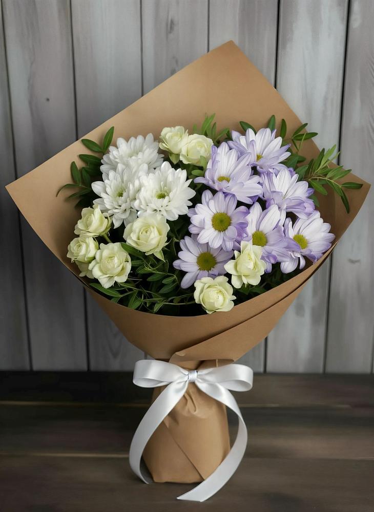 Букет цветов из: Хризантемы и Розы в Усть-Абакане